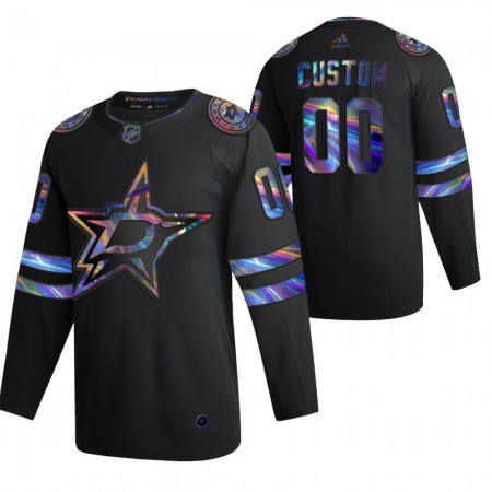 Dallas Stars Trikot Custom 2021-22 Schillerndes holografisches Schwarz Authentic - Herren